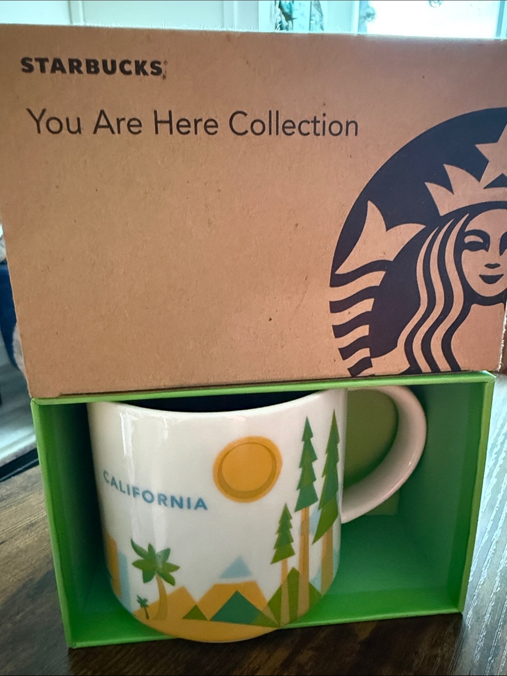 Starbucks California You Are Here Mug — White with Green and Yellow Accents